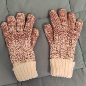 Women's knit, fleece-lined gloves